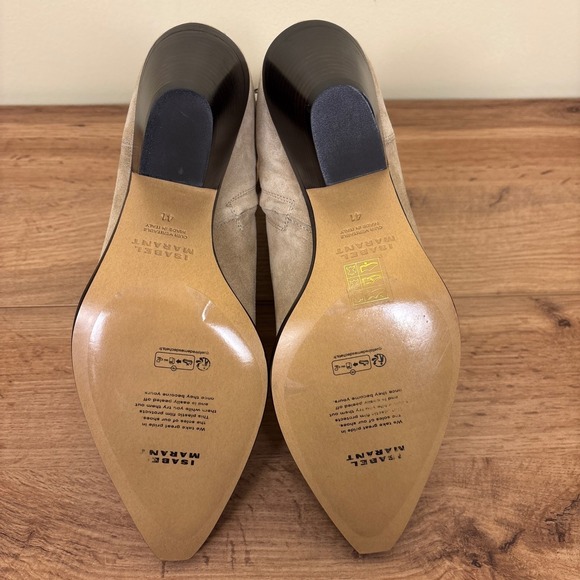 NEW‎ ISABEL MARANT Womens Adnae Suede Leather Ankle Boots Size 41 Toffee Beige - Picture 13 of 16